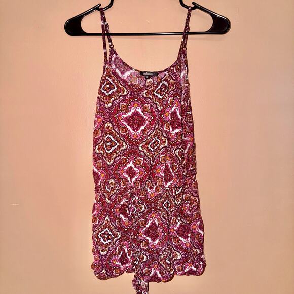 Ambiance Women's Red Graphic Sleeveless Blouse Top - Size Small - Picture 1 of 8
